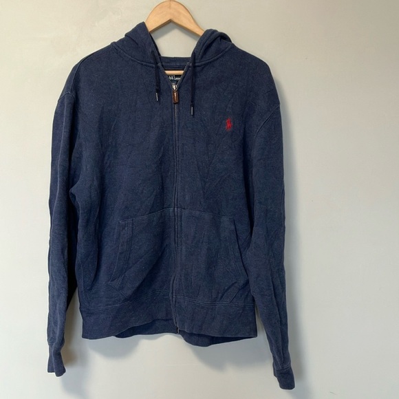 Polo by Ralph Lauren Navy Hoodie with Red Logo - Picture 1 of 5